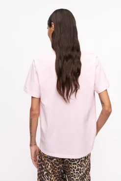 GANNI Plus Size Klær | Ganni Exclusives<Pink Basic Jersey Leopard Relaxed-T-skjorte ChalkPink