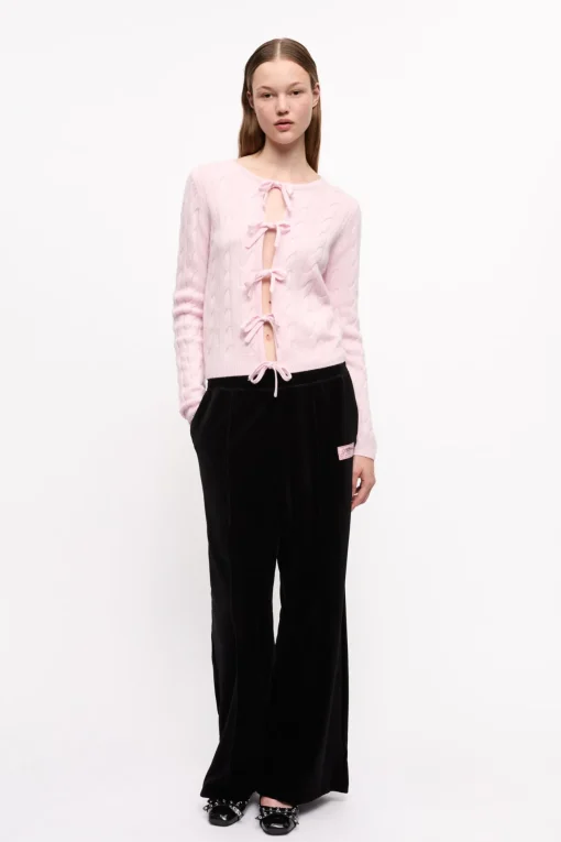 GANNI Strikkeplagg<Pink Cashmere Mix Tie String-cardigan MauveChalk