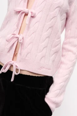 GANNI Strikkeplagg<Pink Cashmere Mix Tie String-cardigan MauveChalk