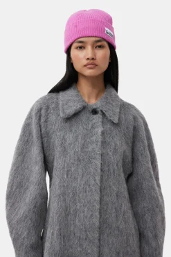 GANNI Hatter | Vintertilbehør<Pink Fitted Rib Knit Wool-lue ConeFlower