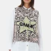 GANNI Strikkeplagg<Pink Graphic Wool Handknit-vest ChalkPink