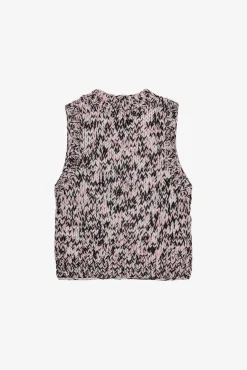 GANNI Strikkeplagg<Pink Graphic Wool Handknit-vest ChalkPink