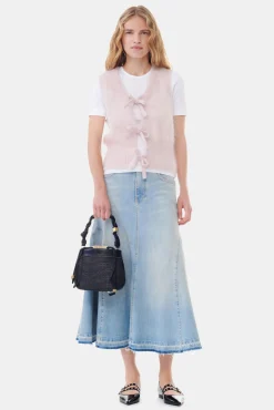GANNI Strikkeplagg<Pink Light Mohair Tie String-vest LilacSachet