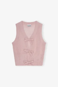 GANNI Strikkeplagg<Pink Light Mohair Tie String-vest LilacSachet