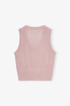 GANNI Strikkeplagg<Pink Light Mohair Tie String-vest LilacSachet