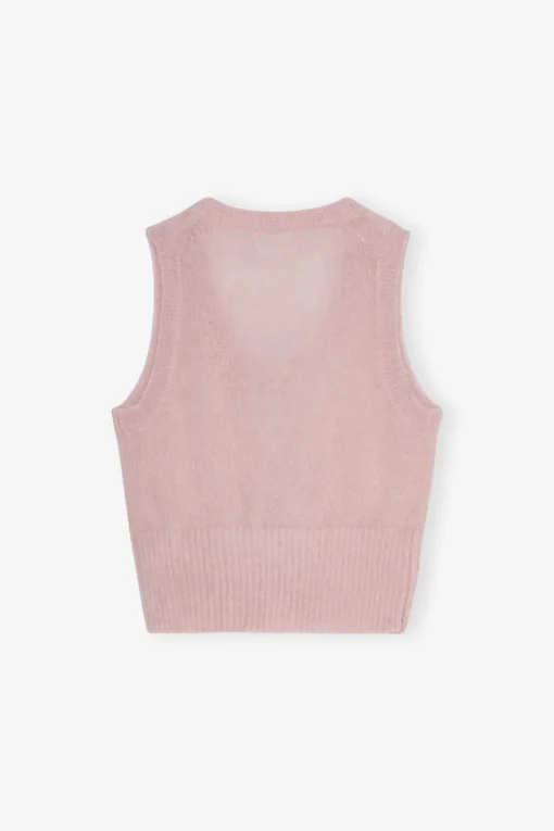 GANNI Strikkeplagg<Pink Light Mohair Tie String-vest LilacSachet