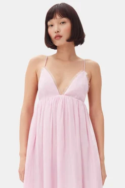 GANNI Kjoler<Pink Satin Strap-kjole ChalkPink