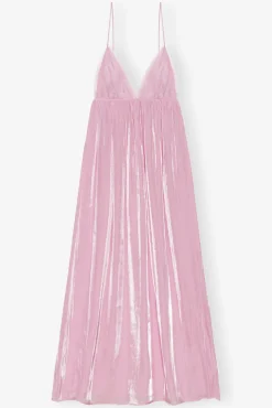 GANNI Kjoler<Pink Satin Strap-kjole ChalkPink