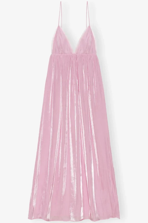 GANNI Kjoler<Pink Satin Strap-kjole ChalkPink