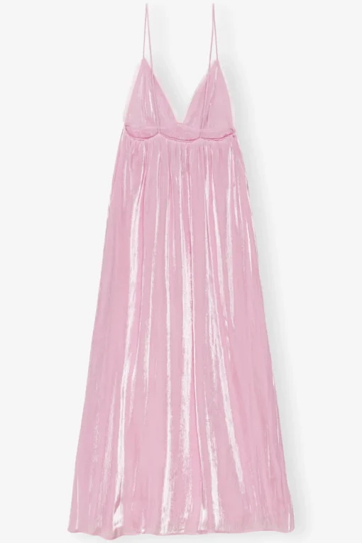 GANNI Kjoler<Pink Satin Strap-kjole ChalkPink