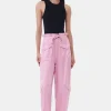 GANNI Bukser<Pink Washed Satin-bukse BleachedMauve