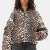 GANNI Ganni Exclusives | Leopardmønster Klær<Printed Canvas Oversized Short Bomber-jakke AlmondMilk