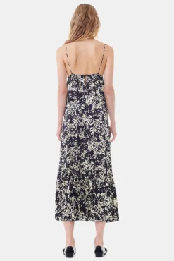GANNI Ganni Exclusives | Kjoler<Printed Satin Strap-kjole Flan