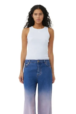 GANNI Fabrics Of The Future<Purple Future Denim Wide-jeans Bleach