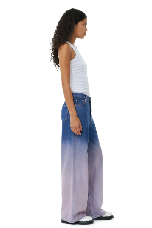 GANNI Fabrics Of The Future<Purple Future Denim Wide-jeans Bleach