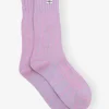 GANNI Sokker<Purple Melange Ribbed-sokker LilacChiffon