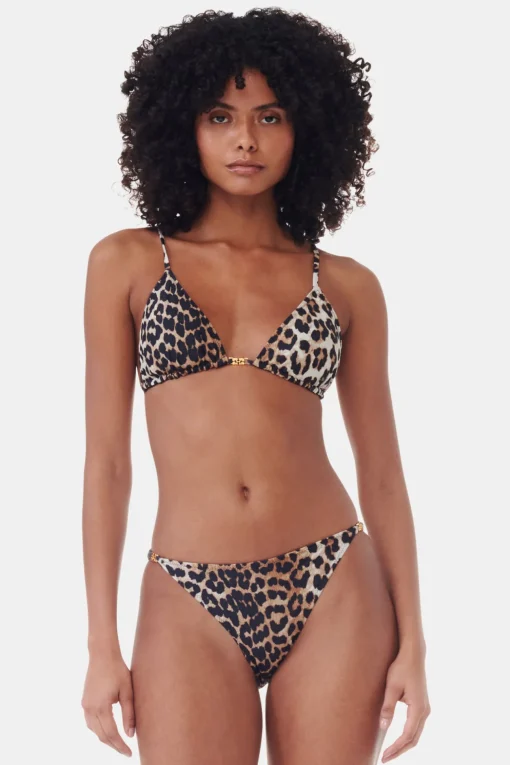 GANNI Leopardmønster Klær<Recycled Printed String-bikinitopp Leopard