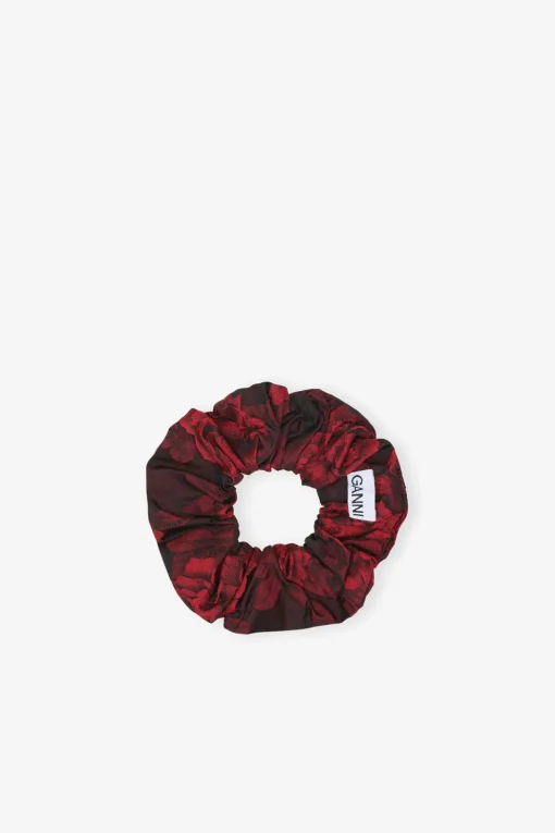 GANNI Accessories Til Hår | Små Gaver<Red Botanical Jacquard-strikk HighRiskRed