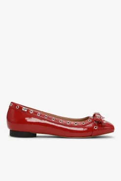 GANNI Sko | Ballerinasko<Red Eyelet Bow-ballerinasko RacingRed