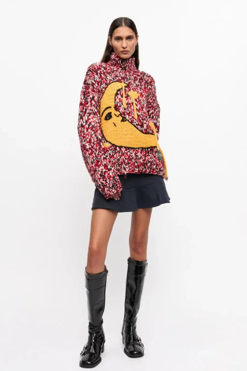 GANNI Trending Now | Strikkeplagg<Red Handknit High Neck-genser RacingRed