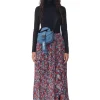 GANNI Skjørt<Red Pleated Georgette Midi Flounce-skjørt HighRiskRed