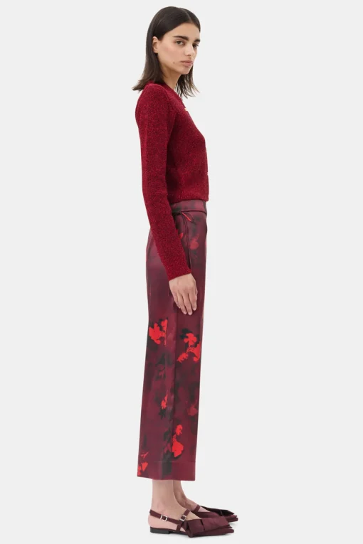 GANNI Trending Now | Festklær<Red Printed Satin Maxi-skjørt Winery