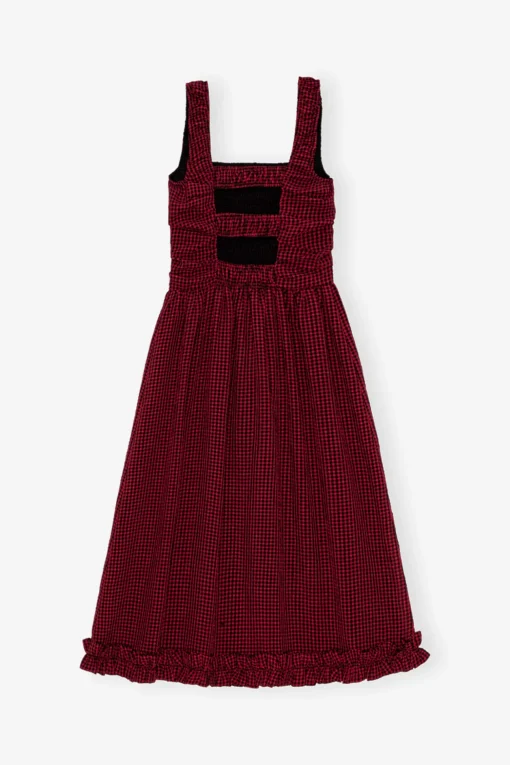 GANNI Trending Now | Kjoler<Red Sheer Midi Strap Smock-kjole Winery