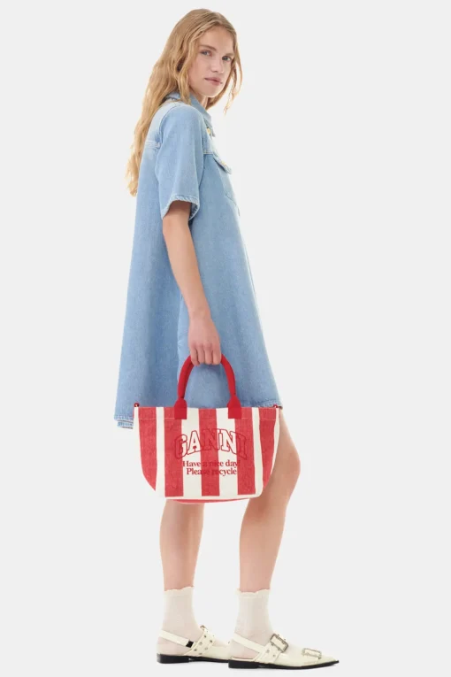 GANNI Små Gaver | Crossbody Vesker<Red Striped Small-handleveske BarbadosCherry