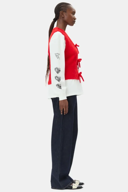 GANNI Strikkeplagg<Red Tie String-vest RacingRed