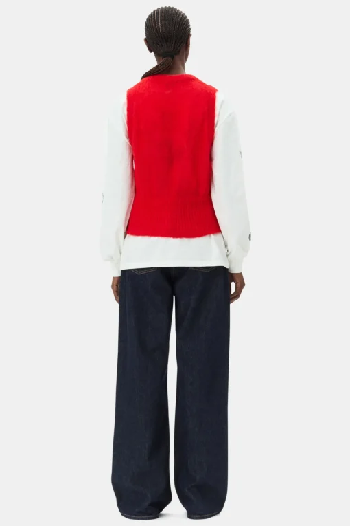 GANNI Strikkeplagg<Red Tie String-vest RacingRed