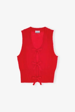 GANNI Strikkeplagg<Red Tie String-vest RacingRed