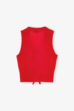GANNI Strikkeplagg<Red Tie String-vest RacingRed