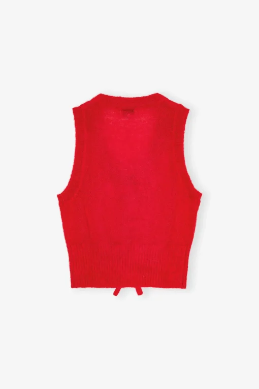 GANNI Strikkeplagg<Red Tie String-vest RacingRed