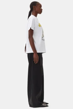 GANNI T-skjorter | Topper<Relaxed Bunny T-skjorte BrightWhite