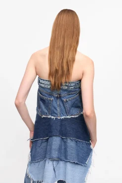 GANNI Fabrics Of The Future | Denimklær<Reworked Flounce-topp Denim