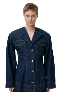 GANNI Sett | Denimklær<Denim Fitted Blazer Rinse