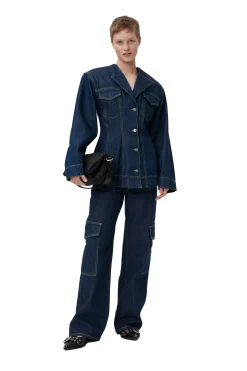 GANNI Sett | Denimklær<Denim Fitted Blazer Rinse
