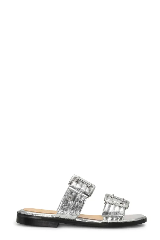 GANNI Sko | Sandaler<Feminine Buckle Two-Strap-Sandal Silver