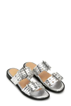 GANNI Sko | Sandaler<Feminine Buckle Two-Strap-Sandal Silver