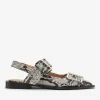 GANNI Sko | Ballerinasko<Snake Printed Feminine Buckle Ballerinas Sand