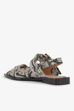 GANNI Sko | Ballerinasko<Snake Printed Feminine Buckle Ballerinas Sand