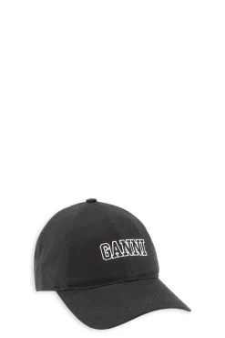 GANNI Hatter<Software Heavy Cotton Cap Egret