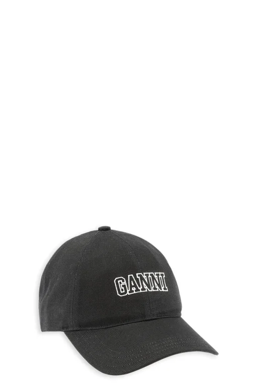 GANNI Hatter<Software Heavy Cotton Cap Egret