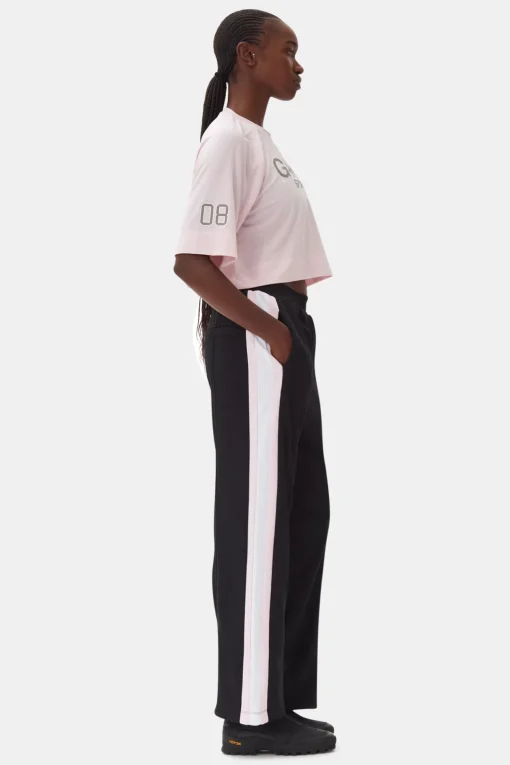 GANNI Ganni Exclusives | Bukser<Sporty Jersey Straight Leg Pants Black