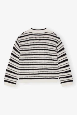 GANNI Strikkeplagg<Striped V-neck-genser Multicolour