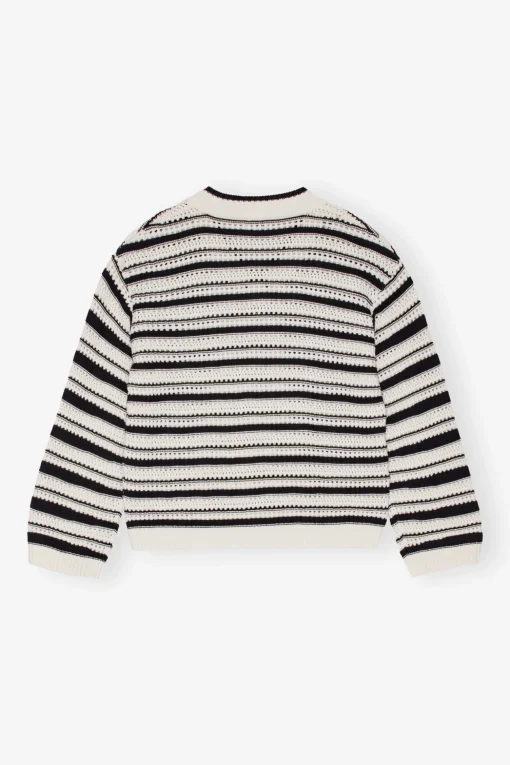 GANNI Strikkeplagg<Striped V-neck-genser Multicolour