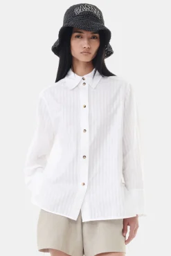 GANNI Hatter<Summer Straw-hatt Black