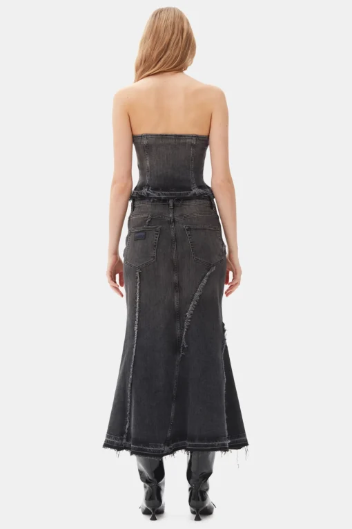 GANNI Trending Now | Sett<Washed Black Denim-topp WashedBlack/Black