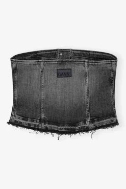 GANNI Trending Now | Sett<Washed Black Denim-topp WashedBlack/Black