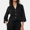 GANNI Ganni Exclusives | Sett<Washed Satin Crop Shirt Black